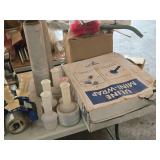 (2) 18" Wide Poly Rolls (partial), (1) Case of 3" Wide Uline Mini Wrap (15 rolls per case), (5) Hand-Held Dispensers