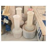 (2) 18" Wide Poly Rolls (partial), (1) Case of 3" Wide Uline Mini Wrap (15 rolls per case), (5) Hand-Held Dispensers