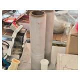 (2) 18" Wide Poly Rolls (partial), (1) Case of 3" Wide Uline Mini Wrap (15 rolls per case), (5) Hand-Held Dispensers