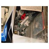 Assorted Electical Items - Caps, Switches, Dimmers, Outlets, A-23 Battiers