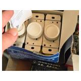Assorted Electical Items - Caps, Switches, Dimmers, Outlets, A-23 Battiers
