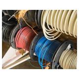 Rolling Rack with Assorted Electrical Wire on spools 20" x 40" x 60" Rolling Rack with Assorted Electrical Wire on spools 20" x 40" x 60"