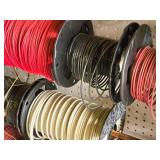 Rolling Rack with Assorted Electrical Wire on spools 20" x 40" x 60" Rolling Rack with Assorted Electrical Wire on spools 20" x 40" x 60"