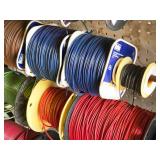 Rolling Rack with Assorted Electrical Wire on spools 20" x 40" x 60" Rolling Rack with Assorted Electrical Wire on spools 20" x 40" x 60"