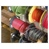 Rolling Rack with Assorted Electrical Wire on spools 20" x 40" x 60" Rolling Rack with Assorted Electrical Wire on spools 20" x 40" x 60"