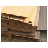 Lot of (1 Pallet) (20) Cardboard Box Flats 48"x8"x8", (60) Cardboard Sheets (perforated) Lot of (1 Pallet) (20) Cardboard Box Flats 48"x8"x8", (60) Cardboard Sheets (perforated)
