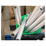 Lot of (1/2 Pallet / 1 Pail + 1 Tote) Aluminum Tubes Lot of (1/2 Pallet / 1 Pail + 1 Tote) Aluminum Tubes