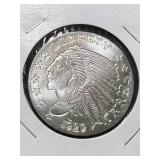 1 TROY OZ .999 FINE SILVER GOLD INDIAN DESIGNED ROUND