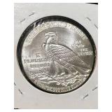 1 TROY OZ .999 FINE SILVER GOLD INDIAN DESIGNED ROUND