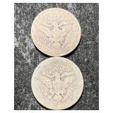 2 US BARBER QUARTERS 1904-D 1907-D