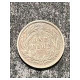 1892 US BARBER DIME VF