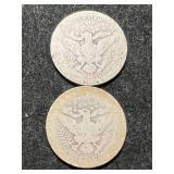 2 US BARBER QUARTERS 1905-S 1907-O