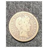 1896 US BARBER DIME