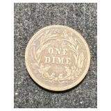 1896 US BARBER DIME
