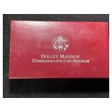 DOLLY MADISON COMMEM SILVER DOLLARS IN ORIGINAL BOX