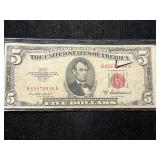 1953A US RED SEAL $5 BILL