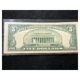 1953A US RED SEAL $5 BILL