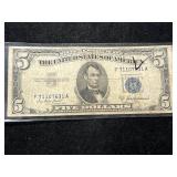 1953A US BLUE SEAL $5 SILVER CERTIFICATE