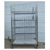 MSRP $1800 Like New High Quality Heavy Duty Technibilt Shelving System TSS 5 Tier Stainless Steel Chrome Finish NSF Wire Storage Cart Truck With Locking Casters & Bumper Guards 80"x48"x24" *Up to  MSRP $1800 Like New High Quality Heavy Duty Technibilt Shelving System TSS 5 Tier Stainless Steel Chrome Finish NSF Wire Storage Cart Truck With Locking Casters & Bumper Guards 80"x48"x24" *Up to