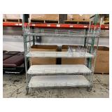 MSRP $2000 Like New High Quality Heavy Duty InterMetro Super Erecta Shelving System 4 Tier Stainless Steel Chrome Finish NSF Wire Storage Cart Truck With Locking Casters & Bumper Guards 80"x72"x24 MSRP $2000 Like New High Quality Heavy Duty InterMetro Super Erecta Shelving System 4 Tier Stainless Steel Chrome Finish NSF Wire Storage Cart Truck With Locking Casters & Bumper Guards 80"x72"x24