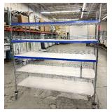 MSRP $2000 Like New High Quality Heavy Duty Technibilt Shelving System TSS 5 Tier Stainless Steel Chrome Finish NSF Wire Storage Cart Truck With Casters & Bumper Guards 80"x72"x24" *Up to 850 lbs  MSRP $2000 Like New High Quality Heavy Duty Technibilt Shelving System TSS 5 Tier Stainless Steel Chrome Finish NSF Wire Storage Cart Truck With Casters & Bumper Guards 80"x72"x24" *Up to 850 lbs