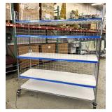 MSRP $2400 Like New High Quality Heavy Duty Technibilt Shelving System TSS 5 Tier Stainless Steel Chrome Finish NSF Wire Storage Cart Truck With Locking Casters & Bumper Guards 80"x72"x24" *Up to  MSRP $2400 Like New High Quality Heavy Duty Technibilt Shelving System TSS 5 Tier Stainless Steel Chrome Finish NSF Wire Storage Cart Truck With Locking Casters & Bumper Guards 80"x72"x24" *Up to