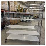 MSRP $2400 Like New High Quality Heavy Duty Technibilt Shelving System TSS 5 Tier Stainless Steel Chrome Finish NSF Wire Storage Cart Truck With Locking Casters & Bumper Guards 80"x72"x24" *Up to  MSRP $2400 Like New High Quality Heavy Duty Technibilt Shelving System TSS 5 Tier Stainless Steel Chrome Finish NSF Wire Storage Cart Truck With Locking Casters & Bumper Guards 80"x72"x24" *Up to