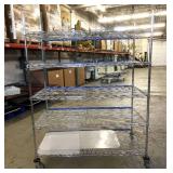 MSRP $2000 Like New High Quality Heavy Duty Technibilt Shelving System TSS 5 Tier Stainless Steel Chrome Finish NSF Wire Storage Cart Truck With Casters & Bumper Guards 80"x60"x30" *Up to 850 lbs  MSRP $2000 Like New High Quality Heavy Duty Technibilt Shelving System TSS 5 Tier Stainless Steel Chrome Finish NSF Wire Storage Cart Truck With Casters & Bumper Guards 80"x60"x30" *Up to 850 lbs