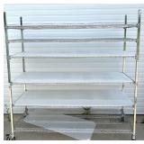 MSRP $2400 Like New High Quality Heavy Duty Cari-All Healthcare Shelving System 6 Tier Stainless Steel Chrome Finish NSF Wire Storage Cart Truck With Locking Casters *Up to 850 lbs per shelf MSRP $2400 Like New High Quality Heavy Duty Cari-All Healthcare Shelving System 6 Tier Stainless Steel Chrome Finish NSF Wire Storage Cart Truck With Locking Casters *Up to 850 lbs per shelf