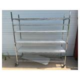 MSRP $2400 Like New High Quality Heavy Duty Cari-All Healthcare Shelving System 6 Tier Stainless Steel Chrome Finish NSF Wire Storage Cart Truck With Locking Casters *Up to 850 lbs per shelf MSRP $2400 Like New High Quality Heavy Duty Cari-All Healthcare Shelving System 6 Tier Stainless Steel Chrome Finish NSF Wire Storage Cart Truck With Locking Casters *Up to 850 lbs per shelf