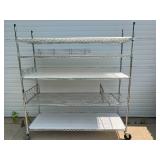 MSRP $2000 High Quality Heavy Duty InterMetro Super Erecta Shelving System 5 Tier Stainless Steel Chrome Finish NSF Wire Storage Cart Truck With Locking Casters 80"x72"x24" *Up to 800 lbs per shelf -  MSRP $2000 High Quality Heavy Duty InterMetro Super Erecta Shelving System 5 Tier Stainless Steel Chrome Finish NSF Wire Storage Cart Truck With Locking Casters 80"x72"x24" *Up to 800 lbs per shelf -