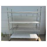 MSRP $2000 High Quality Heavy Duty InterMetro Super Erecta Shelving System 5 Tier Stainless Steel Chrome Finish NSF Wire Storage Cart Truck With Locking Casters 80"x72"x24" *Up to 800 lbs per shelf -  MSRP $2000 High Quality Heavy Duty InterMetro Super Erecta Shelving System 5 Tier Stainless Steel Chrome Finish NSF Wire Storage Cart Truck With Locking Casters 80"x72"x24" *Up to 800 lbs per shelf -