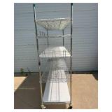 MSRP $2000 High Quality Heavy Duty InterMetro Super Erecta Shelving System 5 Tier Stainless Steel Chrome Finish NSF Wire Storage Cart Truck With Locking Casters 80"x72"x24" *Up to 800 lbs per shelf -  MSRP $2000 High Quality Heavy Duty InterMetro Super Erecta Shelving System 5 Tier Stainless Steel Chrome Finish NSF Wire Storage Cart Truck With Locking Casters 80"x72"x24" *Up to 800 lbs per shelf -