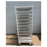 MSRP $3800 Belintra Sterilization Transport Trolley Rack Storage System With Antimicrobia lBACT-O-STOP* Coating! - Like New Condition - 16 Slide Out Wire Shelves Included! 70.5" x 25.75" x 35.25" MSRP $3800 Belintra Sterilization Transport Trolley Rack Storage System With Antimicrobia lBACT-O-STOP* Coating! - Like New Condition - 16 Slide Out Wire Shelves Included! 70.5" x 25.75" x 35.25"
