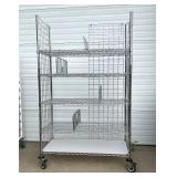 MSRP $1800 Like New High Quality Heavy Duty Technibilt Shelving System TSS 5 Tier Stainless Steel Chrome Finish NSF Wire Storage Cart Truck With Locking Casters & Bumper Guards 80"x48"x24" *Up to  MSRP $1800 Like New High Quality Heavy Duty Technibilt Shelving System TSS 5 Tier Stainless Steel Chrome Finish NSF Wire Storage Cart Truck With Locking Casters & Bumper Guards 80"x48"x24" *Up to