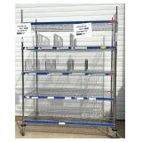 MSRP $2000 Like New High Quality Heavy Duty InterMetro Super Erecta Shelving System 5 Tier Stainless Steel Chrome Finish NSF Wire Storage Cart Truck With Locking Casters & Bumper Guards 80"x60"x24 MSRP $2000 Like New High Quality Heavy Duty InterMetro Super Erecta Shelving System 5 Tier Stainless Steel Chrome Finish NSF Wire Storage Cart Truck With Locking Casters & Bumper Guards 80"x60"x24