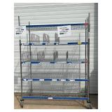 MSRP $2000 Like New High Quality Heavy Duty InterMetro Super Erecta Shelving System 5 Tier Stainless Steel Chrome Finish NSF Wire Storage Cart Truck With Locking Casters & Bumper Guards 80"x60"x24 MSRP $2000 Like New High Quality Heavy Duty InterMetro Super Erecta Shelving System 5 Tier Stainless Steel Chrome Finish NSF Wire Storage Cart Truck With Locking Casters & Bumper Guards 80"x60"x24