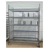 MSRP $2000 Like New High Quality Heavy Duty InterMetro Super Erecta Shelving System 5 Tier Stainless Steel Chrome Finish NSF Wire Storage Cart Truck With Locking Casters & Bumper Guards 80"x60"x24 MSRP $2000 Like New High Quality Heavy Duty InterMetro Super Erecta Shelving System 5 Tier Stainless Steel Chrome Finish NSF Wire Storage Cart Truck With Locking Casters & Bumper Guards 80"x60"x24