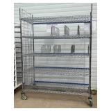 MSRP $2000 Like New High Quality Heavy Duty InterMetro Super Erecta Shelving System 5 Tier Stainless Steel Chrome Finish NSF Wire Storage Cart Truck With Locking Casters & Bumper Guards 80"x60"x24 MSRP $2000 Like New High Quality Heavy Duty InterMetro Super Erecta Shelving System 5 Tier Stainless Steel Chrome Finish NSF Wire Storage Cart Truck With Locking Casters & Bumper Guards 80"x60"x24