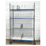 MSRP $1800 Like New High Quality Heavy Duty Technibilt Shelving System TSS 4 Tier Stainless Steel Chrome Finish NSF Wire Storage Cart Truck With Locking Casters & Bumper Guards 80"x48"x24" *Up to  MSRP $1800 Like New High Quality Heavy Duty Technibilt Shelving System TSS 4 Tier Stainless Steel Chrome Finish NSF Wire Storage Cart Truck With Locking Casters & Bumper Guards 80"x48"x24" *Up to