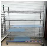 MSRP $2400 Like New High Quality Heavy Duty Cari-All Healthcare Shelving System 6 Tier Stainless Steel Chrome Finish NSF Wire Storage Cart Truck With Locking Casters *Up to 850 lbs per shelf MSRP $2400 Like New High Quality Heavy Duty Cari-All Healthcare Shelving System 6 Tier Stainless Steel Chrome Finish NSF Wire Storage Cart Truck With Locking Casters *Up to 850 lbs per shelf
