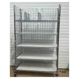 MSRP $1800 Like New High Quality Heavy Duty Technibilt Shelving System TSS 5 Tier Stainless Steel Chrome Finish NSF Wire Storage Cart Truck With Locking Casters & Bumper Guards 80"x48"x24" *Up to  MSRP $1800 Like New High Quality Heavy Duty Technibilt Shelving System TSS 5 Tier Stainless Steel Chrome Finish NSF Wire Storage Cart Truck With Locking Casters & Bumper Guards 80"x48"x24" *Up to