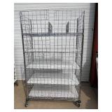 MSRP $1800 Like New High Quality Heavy Duty Technibilt Shelving System TSS 5 Tier Stainless Steel Chrome Finish NSF Wire Storage Cart Truck With Locking Casters & Bumper Guards 80"x48"x24" *Up to  MSRP $1800 Like New High Quality Heavy Duty Technibilt Shelving System TSS 5 Tier Stainless Steel Chrome Finish NSF Wire Storage Cart Truck With Locking Casters & Bumper Guards 80"x48"x24" *Up to