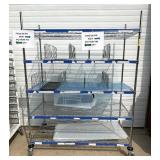 MSRP $2000 Like New High Quality Heavy Duty InterMetro Super Erecta Shelving System 5 Tier Stainless Steel Chrome Finish NSF Wire Storage Cart Truck With Locking Casters & Bumper Guards 80"x60"x24 MSRP $2000 Like New High Quality Heavy Duty InterMetro Super Erecta Shelving System 5 Tier Stainless Steel Chrome Finish NSF Wire Storage Cart Truck With Locking Casters & Bumper Guards 80"x60"x24