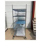 MSRP $2000 Like New High Quality Heavy Duty InterMetro Super Erecta Shelving System 5 Tier Stainless Steel Chrome Finish NSF Wire Storage Cart Truck With Locking Casters & Bumper Guards 80"x60"x24 MSRP $2000 Like New High Quality Heavy Duty InterMetro Super Erecta Shelving System 5 Tier Stainless Steel Chrome Finish NSF Wire Storage Cart Truck With Locking Casters & Bumper Guards 80"x60"x24