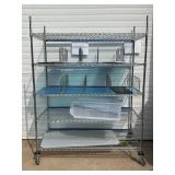 MSRP $2000 Like New High Quality Heavy Duty InterMetro Super Erecta Shelving System 5 Tier Stainless Steel Chrome Finish NSF Wire Storage Cart Truck With Locking Casters & Bumper Guards 80"x60"x24 MSRP $2000 Like New High Quality Heavy Duty InterMetro Super Erecta Shelving System 5 Tier Stainless Steel Chrome Finish NSF Wire Storage Cart Truck With Locking Casters & Bumper Guards 80"x60"x24