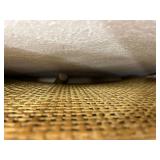 (Broken, See Pictures & Description) Nathan James Bailey 24 in. Upholstered Boucle Rattan and Wood Counter Height Bar Stool w/ Woven Back, Cream Boucle/Brown, Set of 2 (Broken, See Pictures & Description) Nathan James Bailey 24 in. Upholstered Boucle Rattan and Wood Counter Height Bar Stool w/ Woven Back, Cream Boucle/Brown, Set of 2