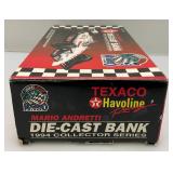 1:24 Scale Misc. Indy Cars Including Racing Champs & TEXACO Mario Andretti Bank (Both NIB)