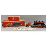 Vintage Lionel Flatbed Toy Truck With Three Dome Tanker Car TMT-18410 In Original Box (Box Has Damage)