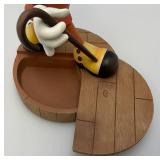 Vintage DISNEY Mickey Mouse Markrita Nifty Hidden Door Pin Box Figurine 10 3/4" With Pin